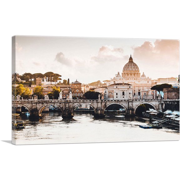 ARTCANVAS St. Peter's Cathedral Rome Italy Canvas Art Print - Size: 26" x 18" (0.75" Deep)