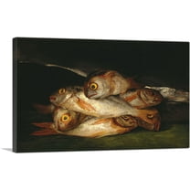 ARTCANVAS Still Life with Golden Bream 1812 Canvas Art Print by Francisco De Goya - Size: 26" x 18" (0.75" Deep)