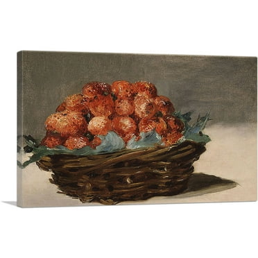ARTCANVAS Strawberries 1882 Canvas Art Print by Edouard Manet - Size: 26" x 18" (0.75" Deep)