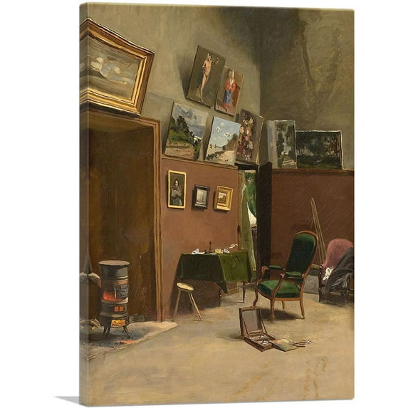 ARTCANVAS Studio In The Rue De Furstenberg 1865 Canvas Art Print by Frederic Bazille - Size: 12" x 8" (0.75" Deep)
