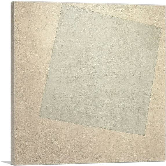 ARTCANVAS Suprematist Composition - White on White 1918 Canvas Art Print by Kazimir Malevich - Size: 26" x 26" (1.50" Deep)
