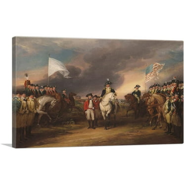 ARTCANVAS Surrender Of Lord Cornwallis 1820 Canvas Art Print by John Trumbull - Size: 26" x 18" (0.75" Deep)