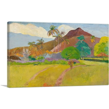 ARTCANVAS Tahitian Landscape 1891 Canvas Art Print by Paul Gauguin - Size: 26" x 18" (0.75" Deep)