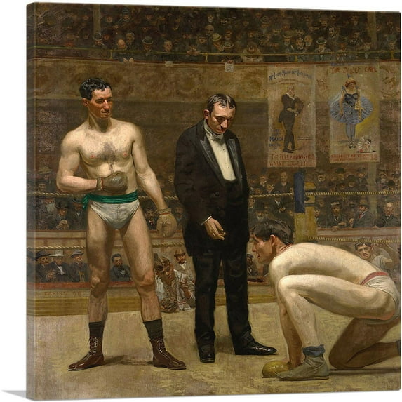 ARTCANVAS Taking the Count 1898 Canvas Art Print by Thomas Eakins - Size: 26" x 26" (0.75" Deep)