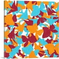 thumbnail image 1 of ARTCANVAS Teal Orange Maroon Camo Camouflage Gold Sea Fish Pattern Canvas Art Print - Size: 26" x 26" (1.50" Deep), 1 of 9