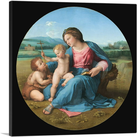 ARTCANVAS The Alba Madonna 1510 Canvas Art Print by Raphael - Size: 18" x 18" (0.75" Deep)