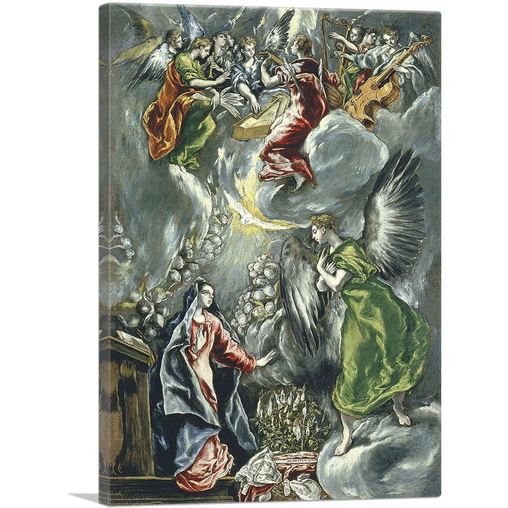 ARTCANVAS The Annunciation 1597 Canvas Art Print by El Greco - Size: 40 ...