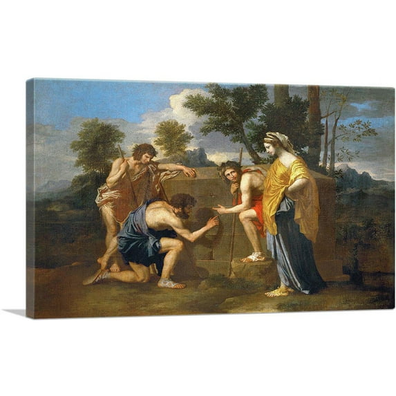 ARTCANVAS The Arcadian Shepherds - Et In Arcadia Ego Canvas Art Print by Nicolas Poussin - Size: 18" x 12" (0.75" Deep)