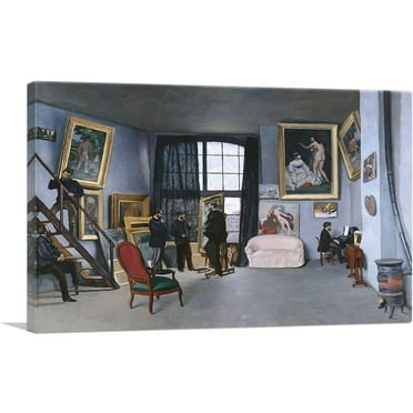 ARTCANVAS The Artist's Studio Canvas Art Print by Frederic Bazille - Size: 26" x 18" (0.75" Deep)