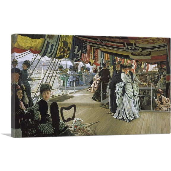 ARTCANVAS The Ball On Shipboard 1874 Canvas Art Print by James Tissot - Size: 12" x 8" (0.75" Deep)