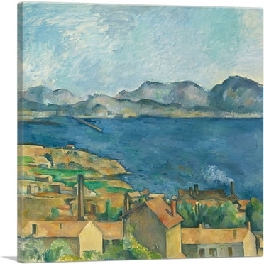 ARTCANVAS The Bay of Marseilles 1885 Canvas Art Print by Paul Cezanne - Size: 18" x 18" (0.75" Deep)