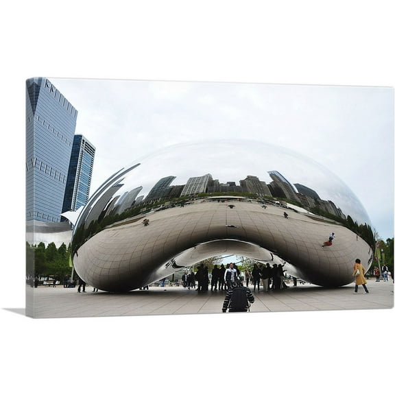 ARTCANVAS The Bean Cloud Gate Chicago Canvas Art Print - Size: 40" x 26" (0.75" Deep)
