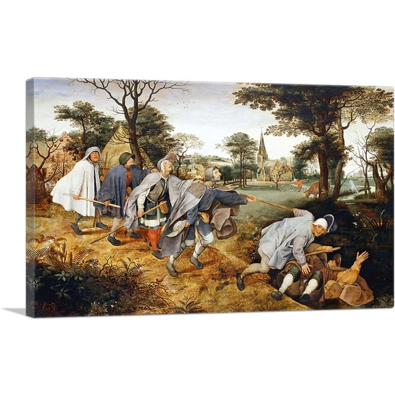 ARTCANVAS The Blind Leading the Blind 1568 Canvas Art Print by Pieter Bruegel the Elder - Size: 12" x 8" (0.75" Deep)