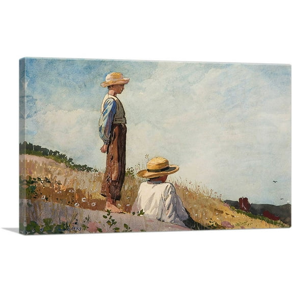 ARTCANVAS The Blue Boy 1873 Canvas Art Print by Winslow Homer - Size: 26" x 18" (0.75" Deep)
