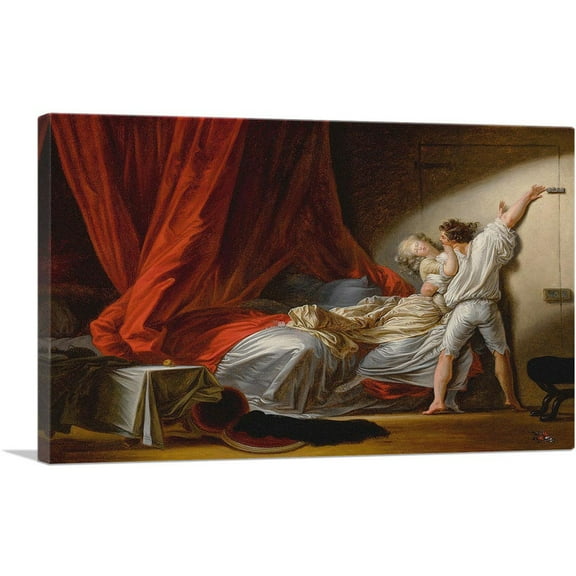 ARTCANVAS The Bolt 1778 Canvas Art Print by Jean-Honore Fragonard - Size: 12" x 8" (0.75" Deep)