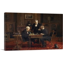 ARTCANVAS The Chess Players 1876 Canvas Art Print by Thomas Eakins - Size: 26" x 18" (0.75" Deep)