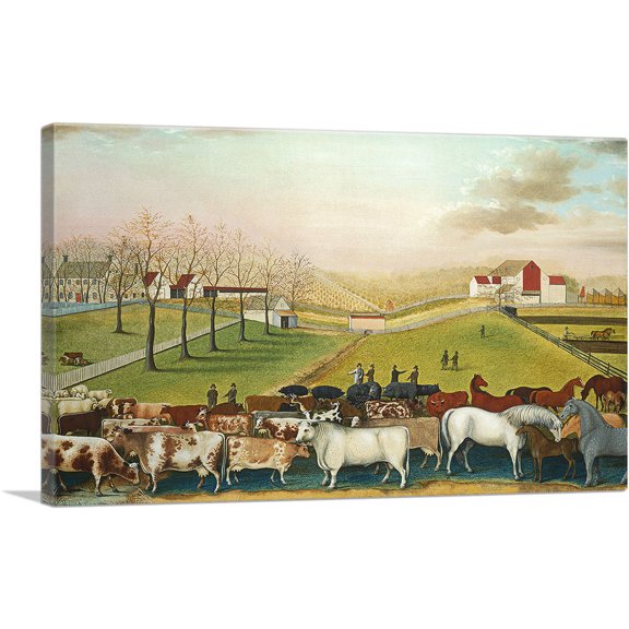 ARTCANVAS The Cornell Farm 1848 Canvas Art Print by Edward Hicks - Size: 12" x 8" (0.75" Deep)