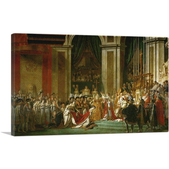 ARTCANVAS The Coronation Of Napoleon At Notre-Dame De Paris 1804 Canvas Art Print by Jacques Louis David - Size: 12" x 8" (0.75" Deep)