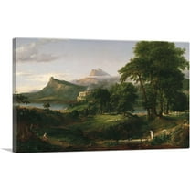 ARTCANVAS The Course Of Empire The Arcadian Or Pastoral State 1836 Canvas Art Print by Thomas Cole - Size: 26" x 18" (0.75" Deep)