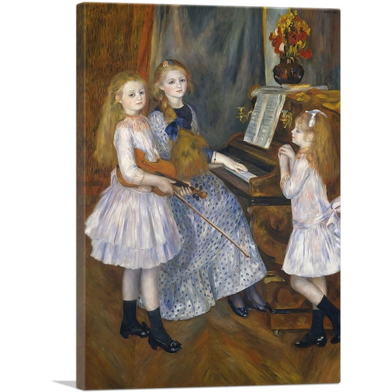 ARTCANVAS The Daughters of Catulle Mendes 1888 Canvas Art Print by Pierre-Auguste Renoir - Size: 12" x 8" (0.75" Deep)
