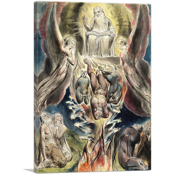 ARTCANVAS The Fall of Satan Canvas Art Print by William Blake - Size: 26" x 18" (0.75" Deep)