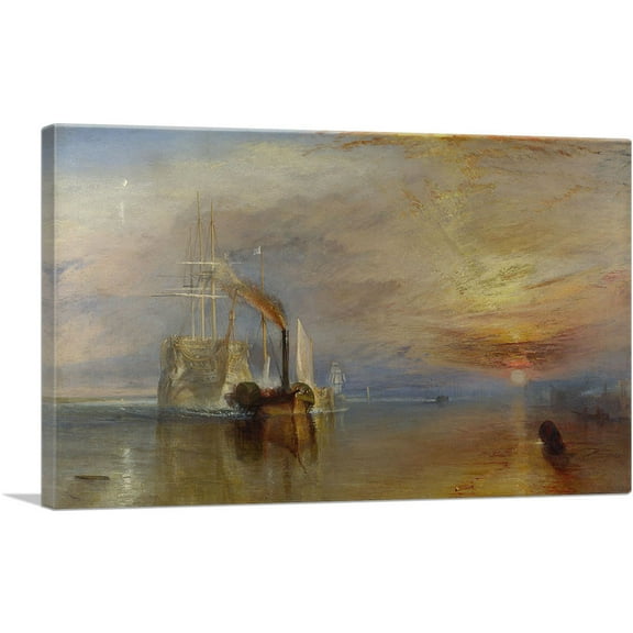ARTCANVAS The Fighting Temeraire 1839 Canvas Art Print by J. M. W. Turner - Size: 26" x 18" (0.75" Deep)