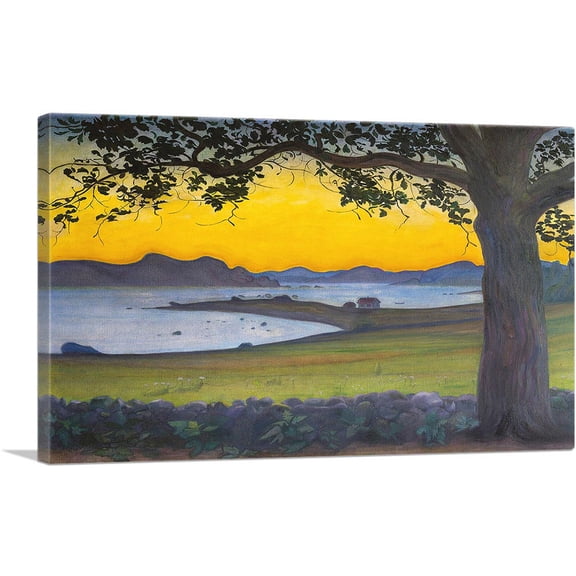 ARTCANVAS The Fisherman's Cottage Canvas Art Print by Harald Sohlberg - Size: 26" x 18" (1.50" Deep)