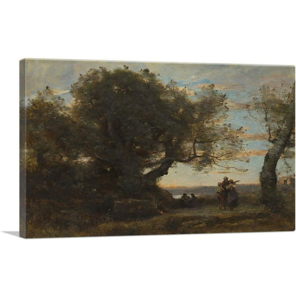 ARTCANVAS The Gypsies 1872 Canvas Art Print by Jean-Baptiste-Camille Corot - Size: 26" x 18" (0.75" Deep)