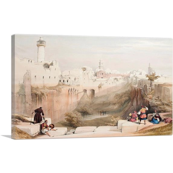 ARTCANVAS The Holy Land Syria Idumea Arabia People 1842 Canvas Art Print by David Roberts - Size: 18" x 12" (1.50" Deep)