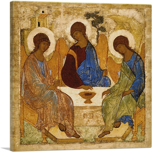 ARTCANVAS The Holy Trinity Canvas Art Print by Andrei Rublev - Size: 18" x 18" (0.75" Deep)
