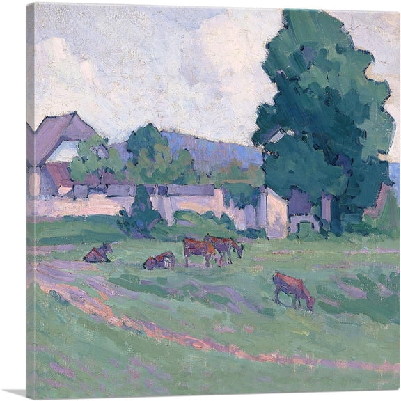 ARTCANVAS The Homestead 1910 Canvas Art Print by Robert Bevan - Size: 18" x 18" (1.50" Deep)