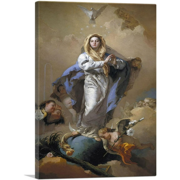 ARTCANVAS The Immaculate Conception 1767 Canvas Art Print by Giovanni Battista Tiepolo - Size: 26" x 18" (0.75" Deep)