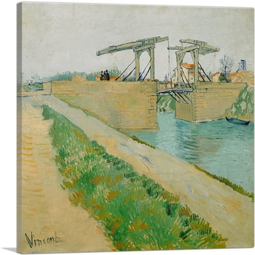 ARTCANVAS The Langlois Bridge 1888 Canvas Art Print by Vincent Van Gogh - Size: 18" x 18" (0.75" Deep)