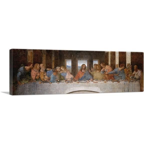 ARTCANVAS The Last Supper Panoramic Canvas Art Print by Leonardo da Vinci - Size: 36" x 12" (0.75" Deep)
