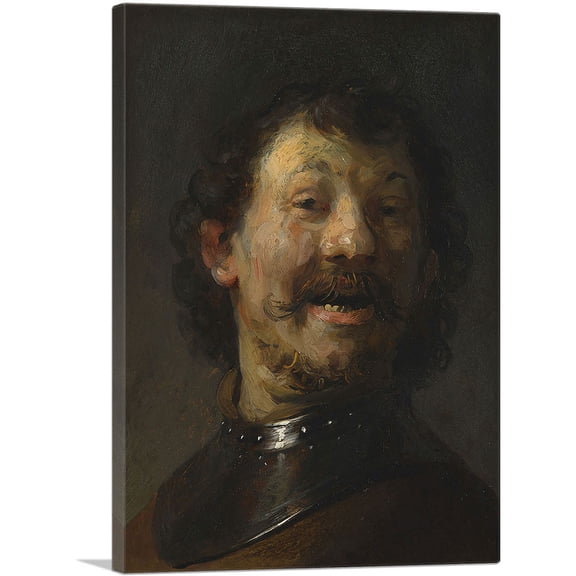 ARTCANVAS The Laughing Man 1629 Canvas Art Print by Rembrandt van Rijn - Size: 40" x 26" (0.75" Deep)