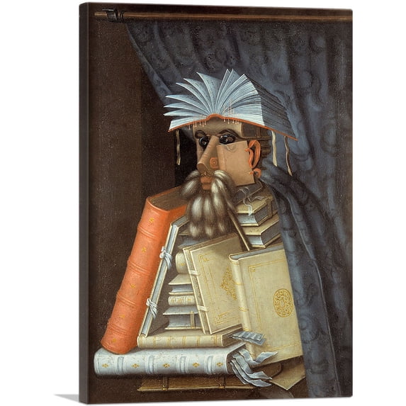 ARTCANVAS The Librarian 1562 Canvas Art Print by Giuseppe Arcimboldo - Size: 18" x 12" (0.75" Deep)