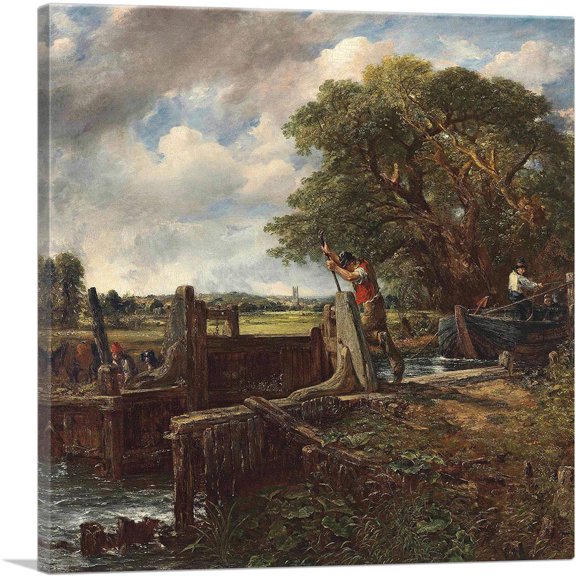 ARTCANVAS The Lock Canvas Art Print by John Constable - Size: 12" x 12" (0.75" Deep)