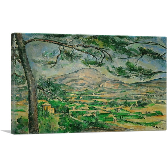ARTCANVAS The Montagne Sainte-Victoire 1887 Canvas Art Print by Paul Cezanne - Size: 26" x 18" (0.75" Deep)