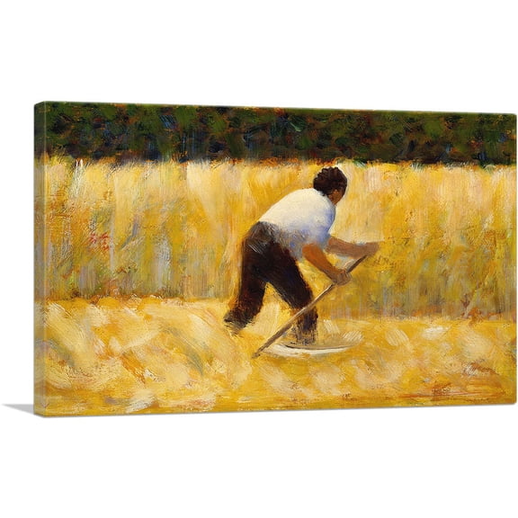 ARTCANVAS The Mower 1882 Canvas Art Print by Georges Seurat - Size: 40" x 26" (1.50" Deep)