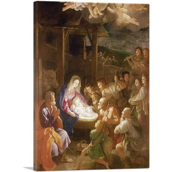 ARTCANVAS The Nativity At Night 1640 Canvas Art Print by Guido Reni - Size: 40" x 26" (1.50" Deep)