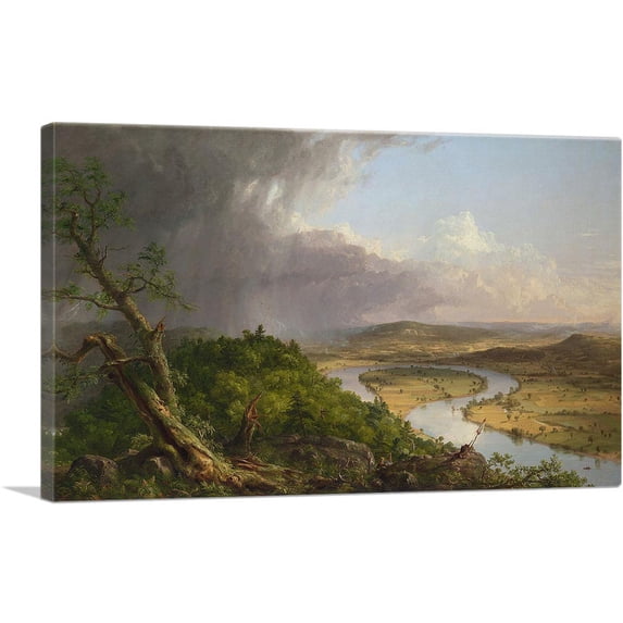 ARTCANVAS The Oxbow Connecticut River Near Northampton 1836 Canvas Art Print by Thomas Cole - Size: 12" x 8" (0.75" Deep)