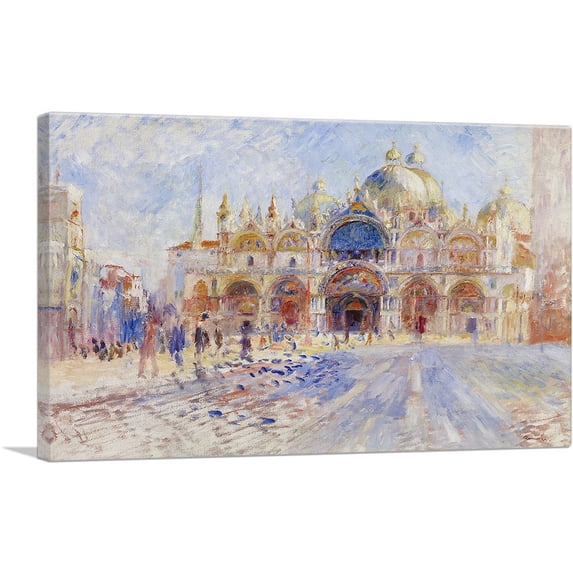 ARTCANVAS The Piazza San Marco in Venice 1881 Canvas Art Print by Pierre-Auguste Renoir - Size: 12" x 8" (0.75" Deep)
