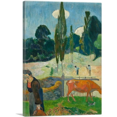 ARTCANVAS The Red Cow 1889 Canvas Art Print by Paul Gauguin - Size: 26" x 18" (0.75" Deep)