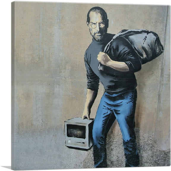 ARTCANVAS The Son of a Migrant from Syria Canvas Art Print by Banksy - Size: 18" x 18" (0.75" Deep)