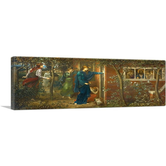 ARTCANVAS The Ten Virgins Canvas Art Print by John Melhuish Strudwick - Size: 36" x 12" (0.75" Deep)