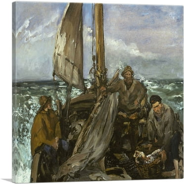 ARTCANVAS The Toilers of the Sea 1873 Canvas Art Print by Edouard Manet - Size: 18" x 18" (0.75" Deep)