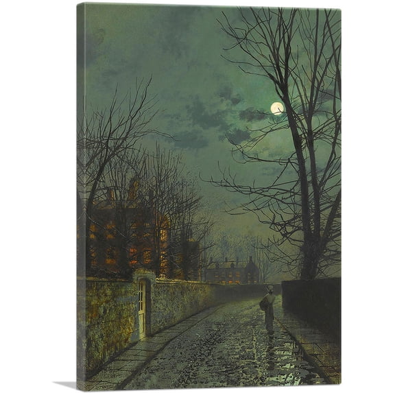 ARTCANVAS The Tryst Canvas Art Print by John Atkinson Grimshaw - Size: 18" x 12" (0.75" Deep)