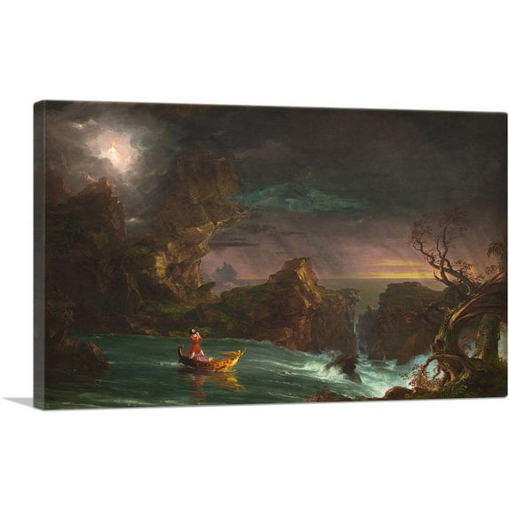 ARTCANVAS The Voyage of Life: Manhood 1842 Canvas Art Print by Thomas Cole - Size: 12" x 8" (0.75" Deep)