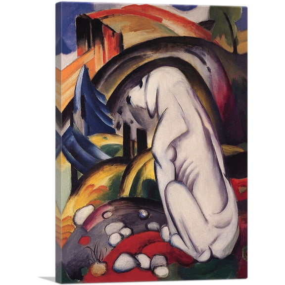 ARTCANVAS The White Dog 1912 Canvas Art Print by Franz Marc - Size: 26" x 18" (0.75" Deep)
