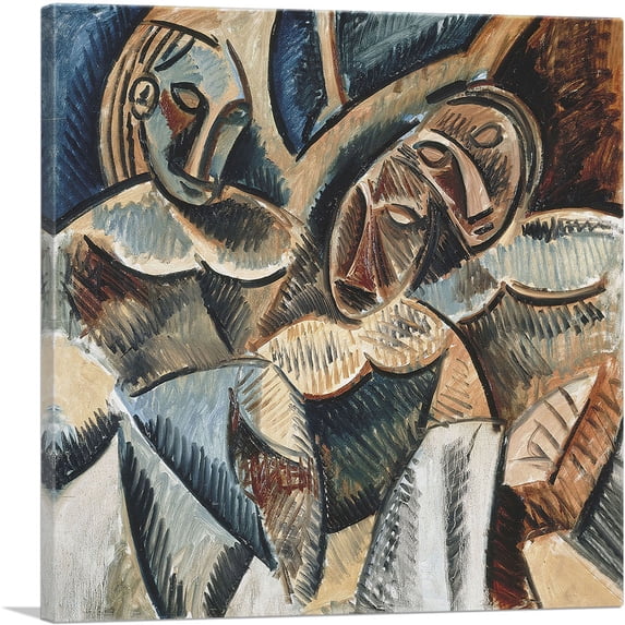 ARTCANVAS Three Figures Under a Tree 1907 Canvas Art Print by Pablo Picasso - Size: 12" x 12" (0.75" Deep)